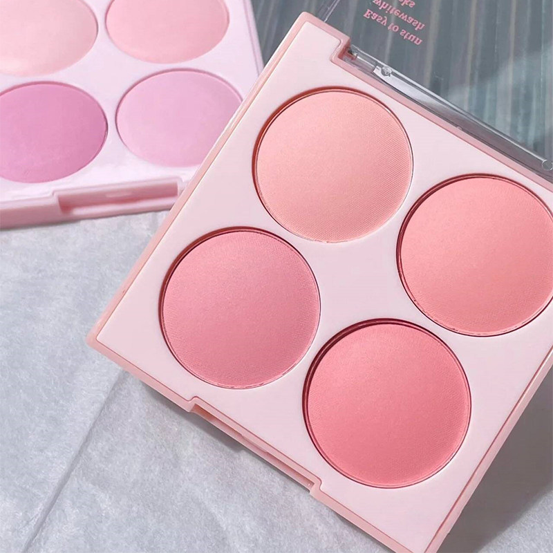HERORANGE colorful sweet four-color blush pink, delicate and easy to use, color rendering, natural brightening and white for students