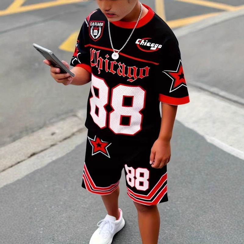 Boys' Outdoor Sports T-Shirt Set, Suitable for Summer Wear Boys' Outdoor Sports T-Shirt Set, Suitable for Summer Wear