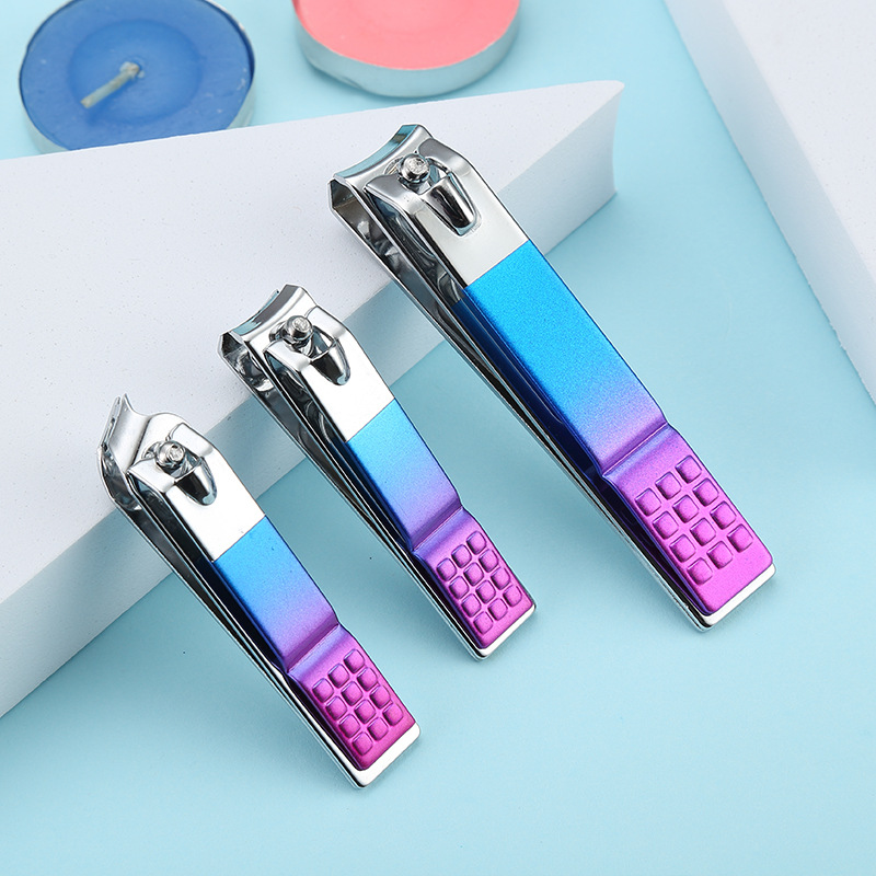 渐变单个指甲刀 粒点正嘴指甲钳 电镀指甲剪修甲工具批发