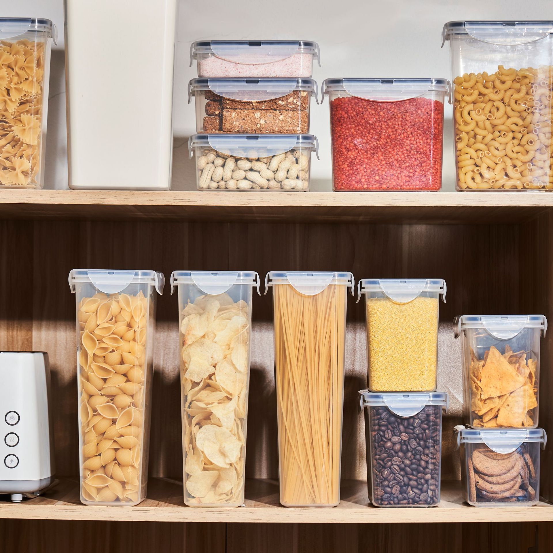 Tarro sellado de plástico PP transparente de grado alimenticio transfronterizo, frigorífico de cocina, caja de almacenamiento, caja de almacenamiento, tanque de almacenamiento de granos integrales