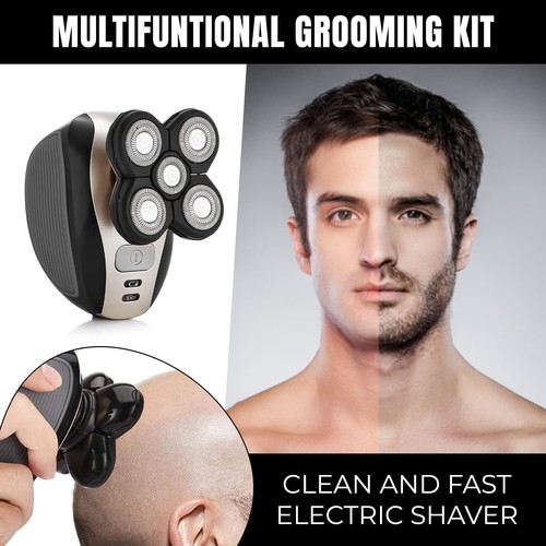 Five-in-One Electric Shaver Five-Blade Electric Shaving Razor Men's Bald Shaver Wholesale One Piece Dropshipping