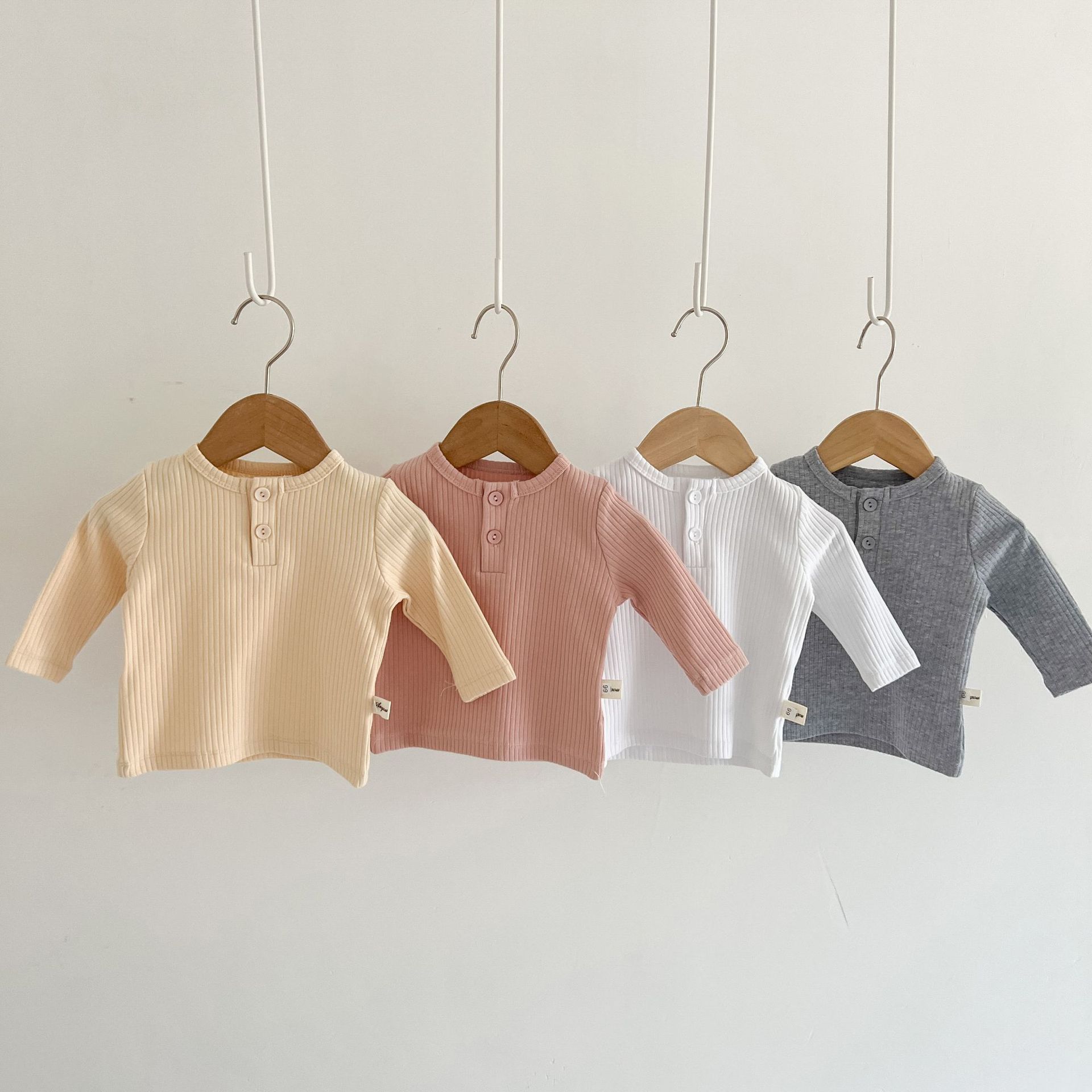 Mignon Couleur Unie Bouton Coton Hoodies Et Pulls display picture 1