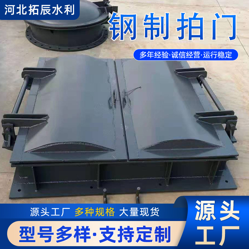 厂家现货市政管道钢制拍门液压对开浮箱式水利自动开启不锈钢拍门