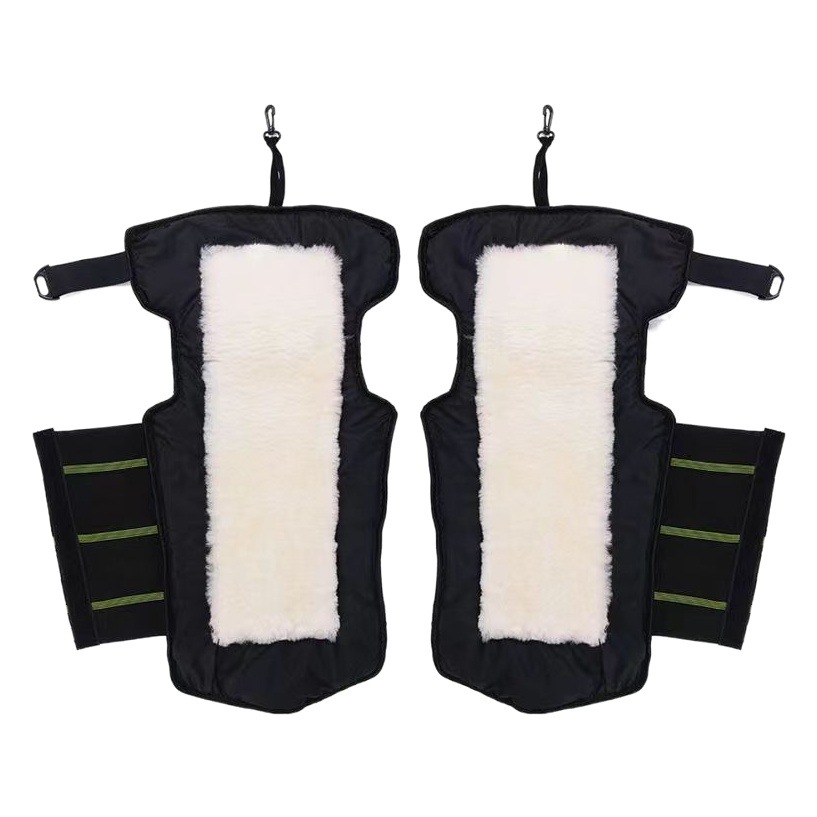 Kneecap electric car genuine leather wool motorcycle windproof warm winter lengthened cycling cold-proof fleece-lined thickened leggings