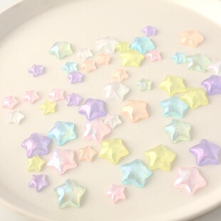 Fine flash aurora resin five-pointed star diy handmade hair accessories cream glue mobile phone case water cup shoe buckle accessories wholesale