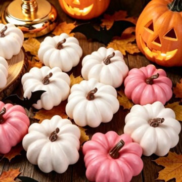 Halloween artificial pink pumpkin foam fake pumpkin Thanksgiving home outdoor photography pumpkin decoration