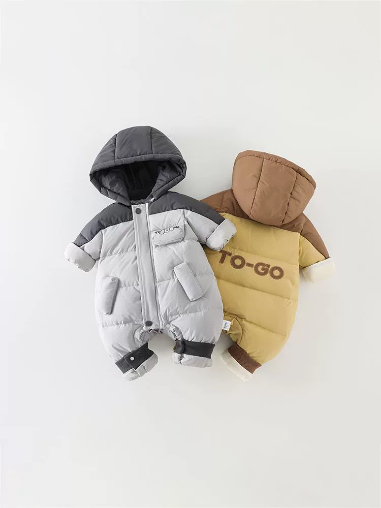 Winter children's down jacket, overall for early age, western style, increased thickness