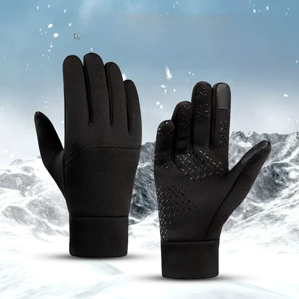 Cycling Gloves Men's Winter Warm Outdoor Electric Car Cold-proof Fleece Touch Screen Windproof Waterproof Sports Gloves