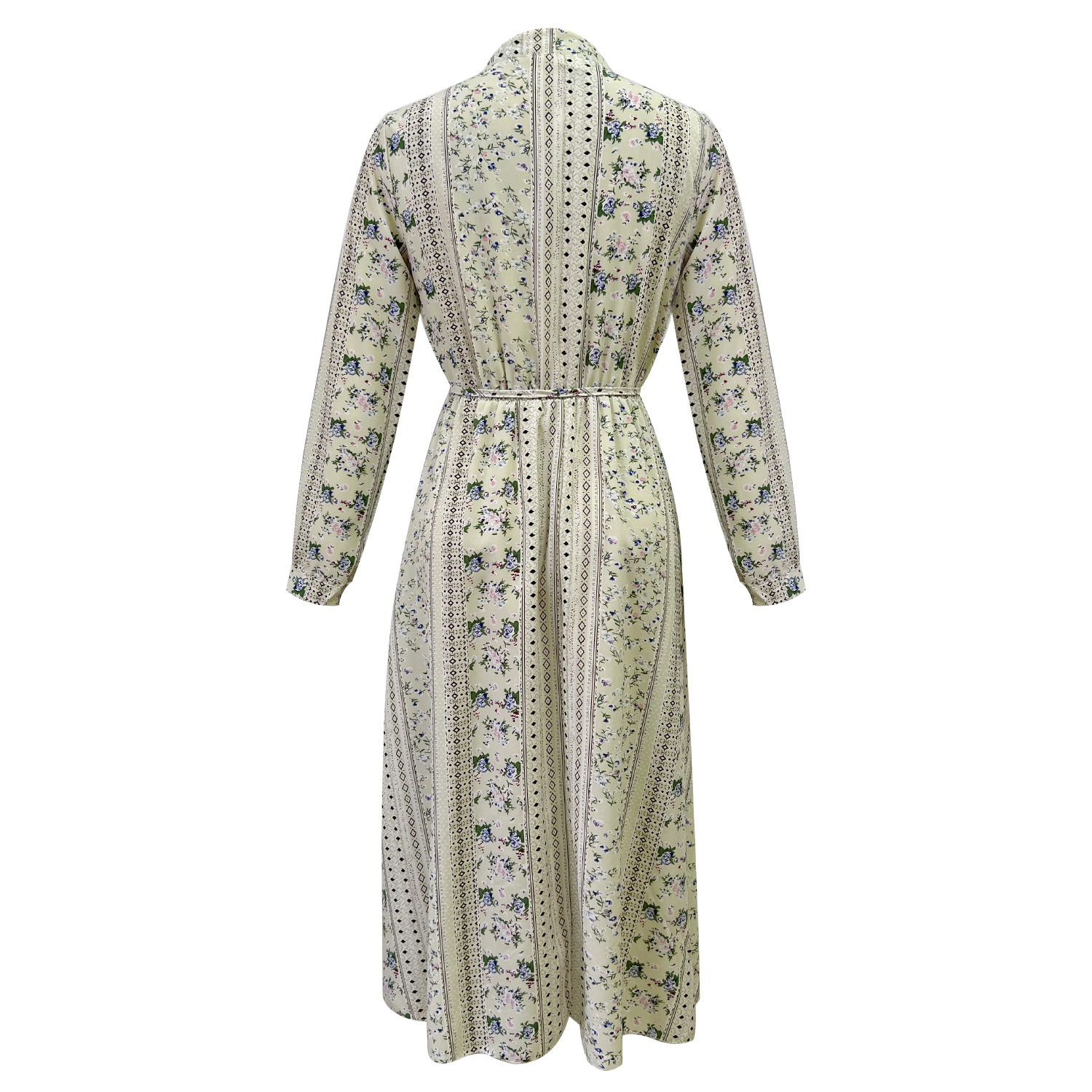 Spring Holiday Dress Lace up Floral Dress