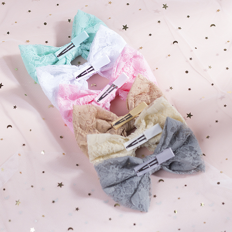 Children's Lace Bow Hair Clip display picture 11