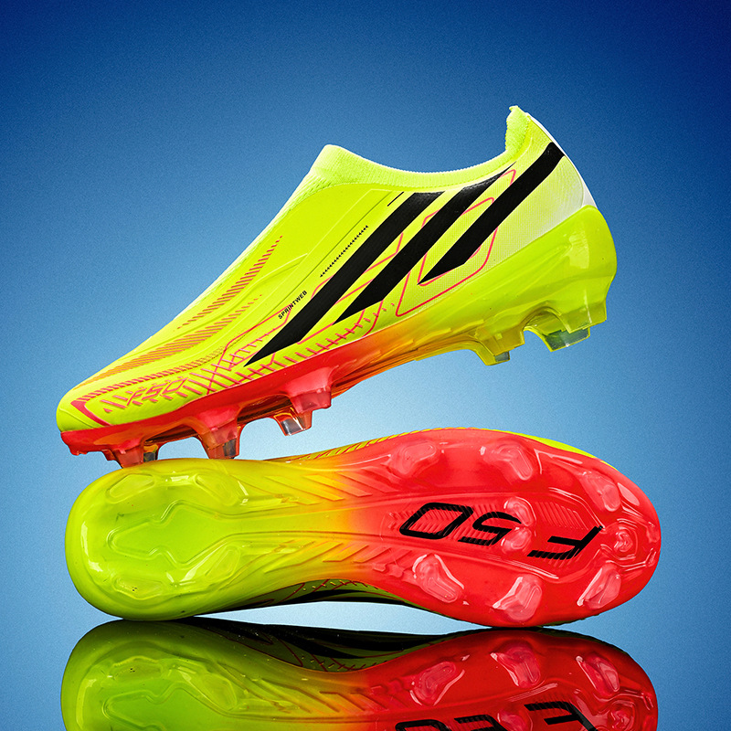 Zapatillas de Fútbol Sin Cordones F50 Suela de TPU y Tejido Amortiguación para Césped Natural y Artificial