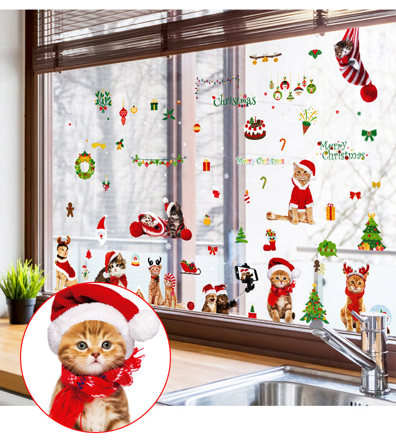 Wholesale Cartoon Christmas Pattern Window Wall Stickers Nihaojewelry display picture 2