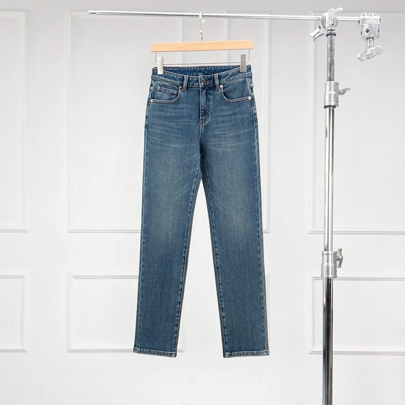 Warren Hailong | Spicy Glutinous Rice Denim Lyocell Fiber Blend Women's High-Waisted Stretch Cigarette Jeans Warren Hailong | Spicy Glutinous Rice Denim Lyocell Fiber Blend Women's High-Waisted Stretch Cigarette Jeans