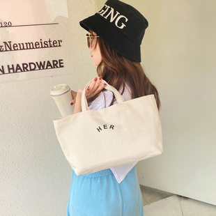 Shoulder bag, universal capacious handheld shopping bag for traveling, 2023 collection, Korean style