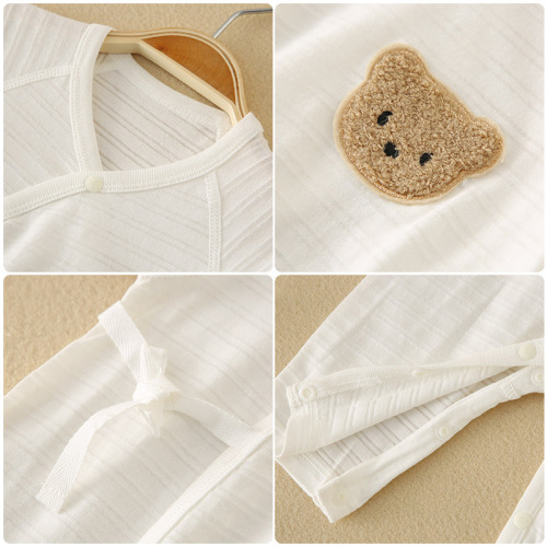 Baby crawling clothes thin newborn onesie half-back summer clothes pure cotton boneless type A baby clothes