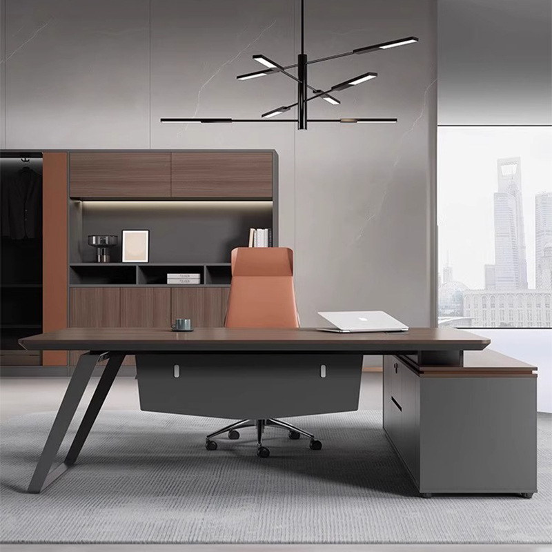Mesa del presidente, mesa de oficina moderna, mesa y silla, mesa de computadora, jefe, muebles de oficina para una sola persona