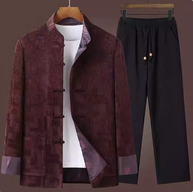 Оптовая продажа высокого класса вельветовая куртка для мужчин среднего и пожилого возраста весной и осенью