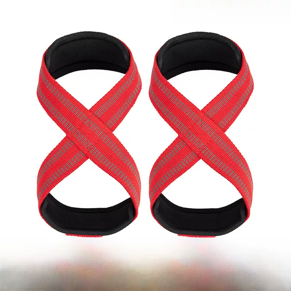 Figure 8 Resistance Band with Barbell Protective Cover, Grip Band, Men's Fitness Anti-Slip Gloves, Women's Back Training Deadlift Wristband