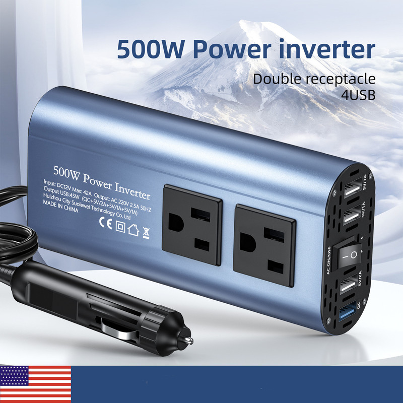 Cross-border sine wave 300/500W vehicle power converter 12V to 110V