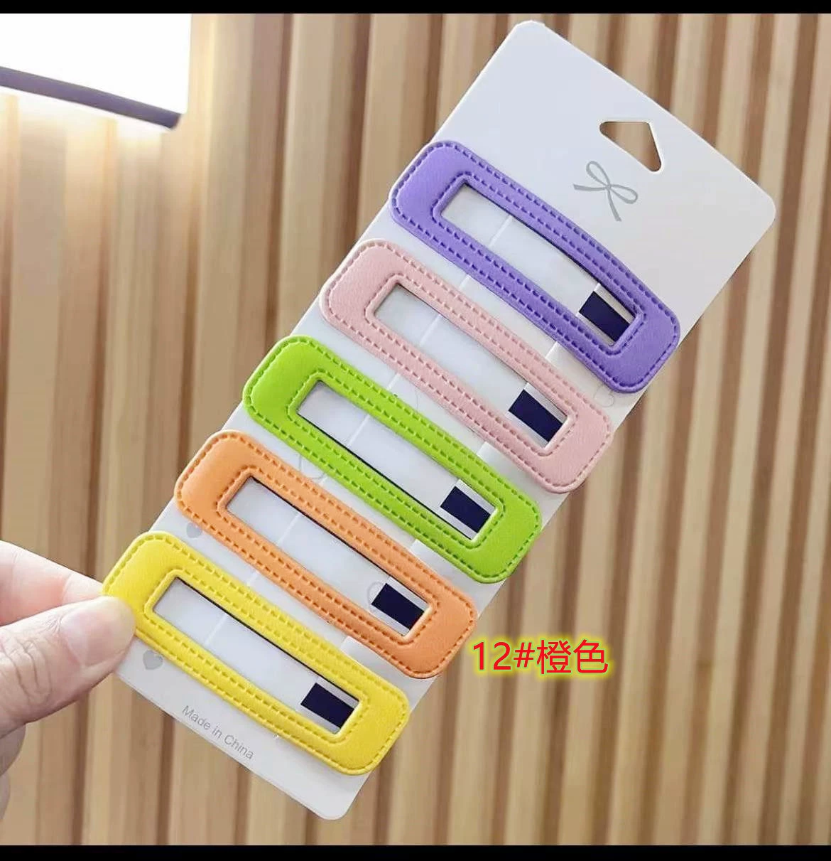 Hairgrip clip, Korean-style bangs hairpin, simple elegant faux-leather look, multi-color options