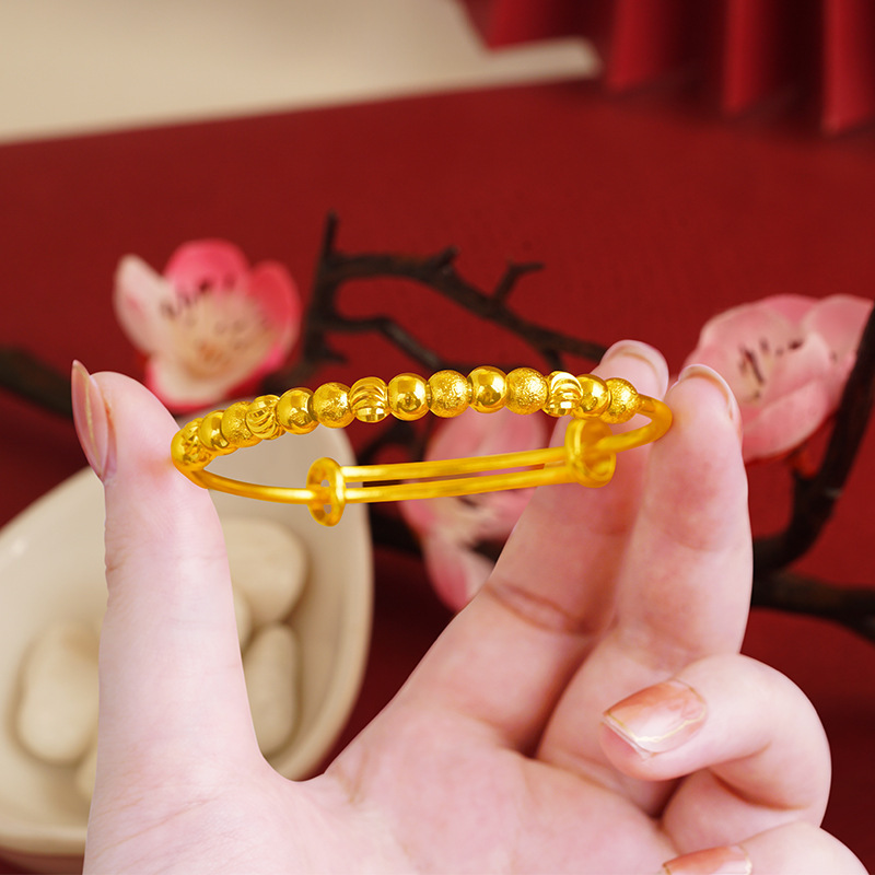 Pulsera de trébol de oro de Vietnam pulsera de bambú de aleación de cobre sin desvanecimiento de larga duración para mujer pulsera de oro de imitación joyería