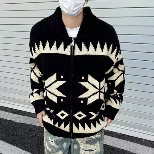 Men's Fashionable Autumn Knit Collar Sweater, Uniquely Versatile Trendy Collar Knit Shirt with Advanced Sensation, Casual and Stylish