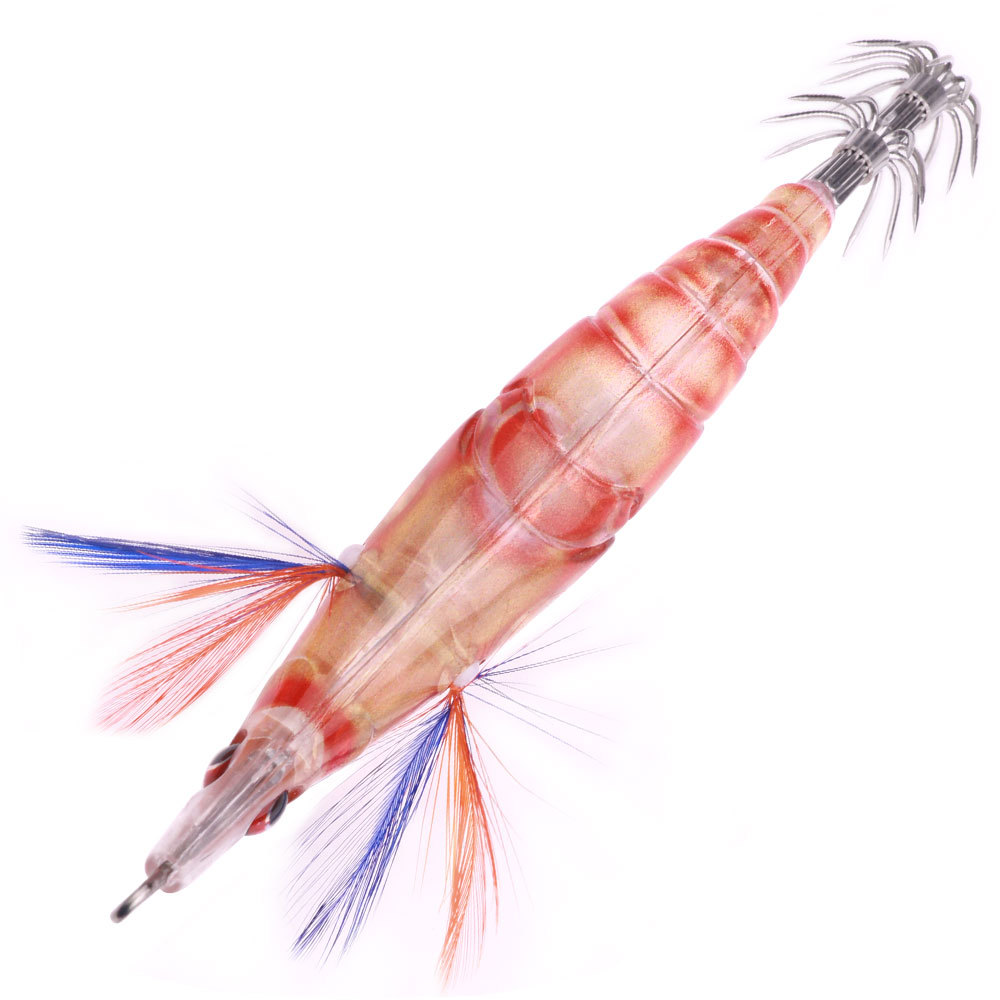 New Luya fake bait squid needle wood shrimp fake bait 2.5# slow sinking wood shrimp squid hook bionic bait sea fishing bait 3