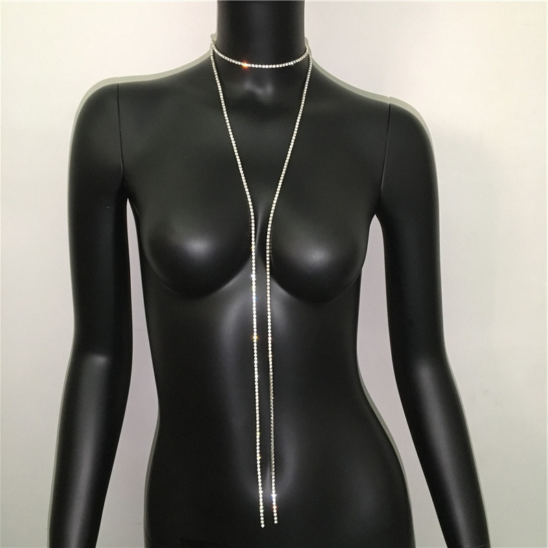 Street Occasion Rhinestone Material Geometric Pattern Streetwear Geometric Rhinestone Box Chain Choker Wholesale