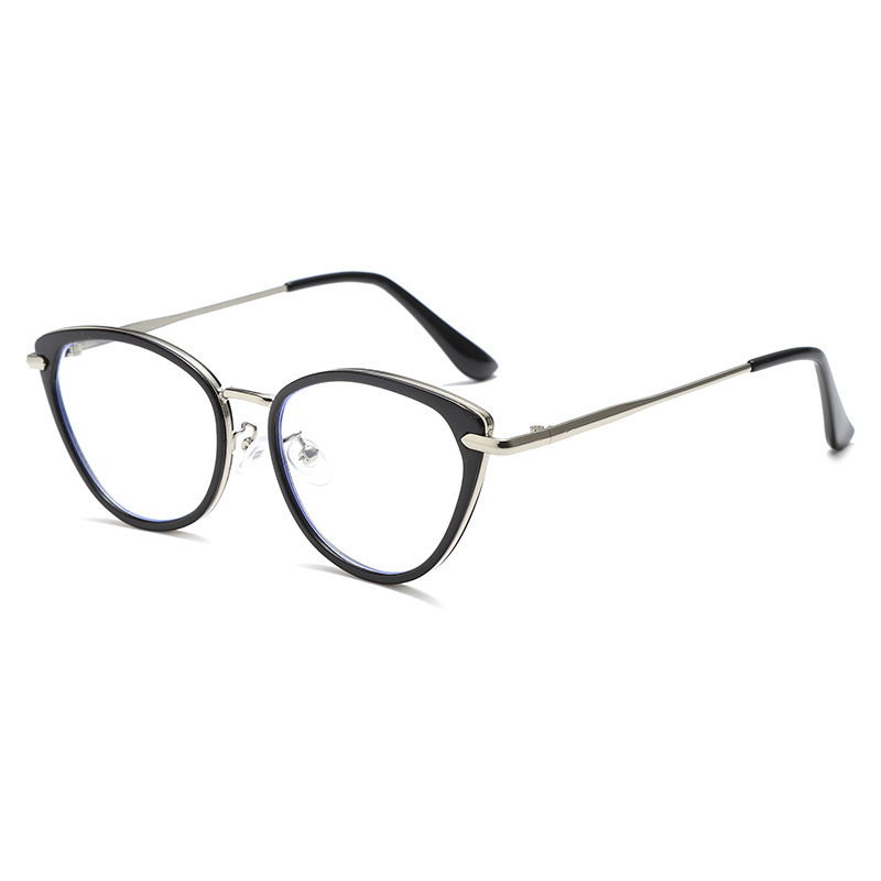 Las nuevas gafas de miopía de ojo de gato para mujer son pequeñas, frescas, ultraligeras, retro, de moda, de alta gama, anti-luz azul, marco de espejo de ojo blanco image 6