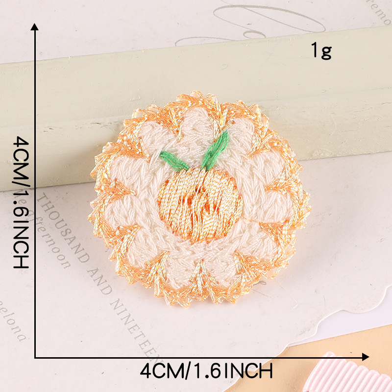 Embroidery Round Fruit Embroidery  Clothing Accessories Handmade DIY Hairpin Hand Account Decoration Accessories Cloth Sticker