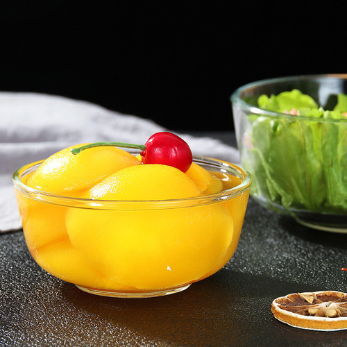 New transparent household large bowl, thick glass fruit salad bowl, preservation vegetable dessert container, cold noodle soup bowl