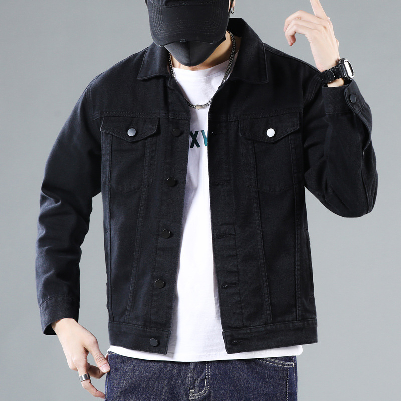 Guapo chaqueta de ropa de trabajo para hombres del todo fósforo slim fit Plus tamaño casual solapa chaqueta de mezclilla chaqueta juvenil ropa exterior para hombres