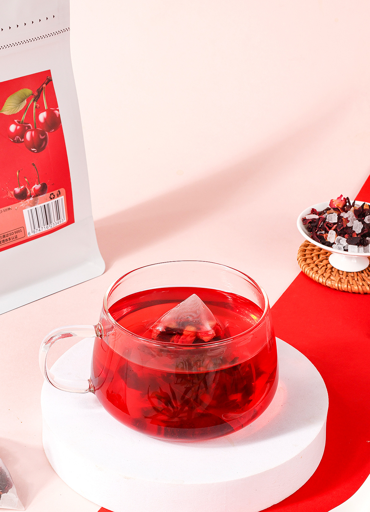 Cherry Rose Fruit Tea Blend (Roselle & Red Rose) — No-Brew Cold Infusion Herbal Tea specifications