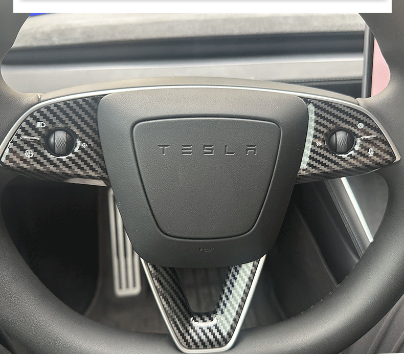 Suitable for Tesla's new Model Y/3/YL car steering wheel button decorative protective sticker interior modification