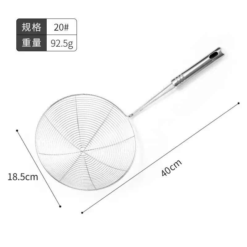 Cuchara de acero inoxidable cuchara de cocina frita cuchara de malla fina cuchara de fideos granja cuchara de filtro cuchara de filtro de malla de bolinillos anticaldado