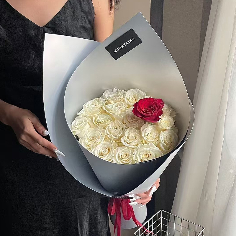 高级感纯色加厚加硬鲜花花束包花纸海报纸花艺包装纸批发|undefined