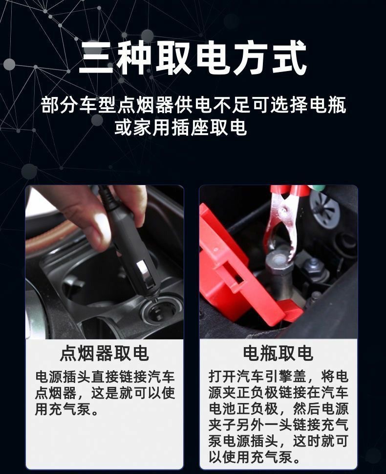 Car Air Pump Dual-Cylinder High-Power 12V for Car Use and 220V for Home Use, Portable Tire Inflator