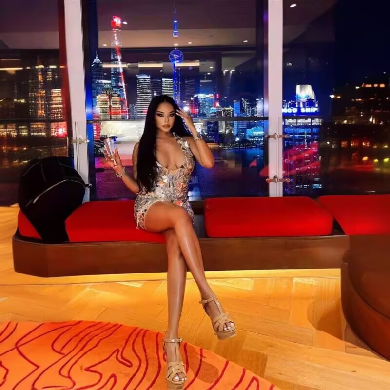 GC Bright Lens Perspective Tight Waist Tight Strap Short Dress Dress Stage Performance Dress