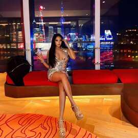 GC璀璨镜片透视收腰紧身吊带短裙礼服舞台演出服