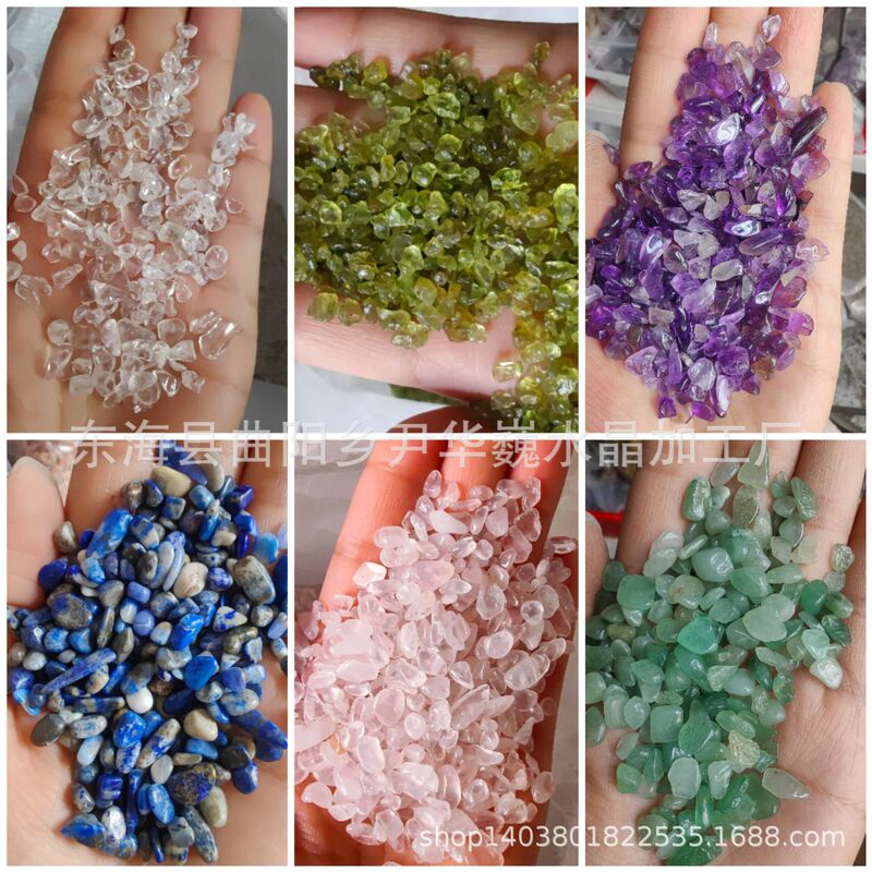 Natural crystal gravel wholesale white powder purple yellow crystal degaussing stone for Buddha fish tank landscaping decoration expansion stone