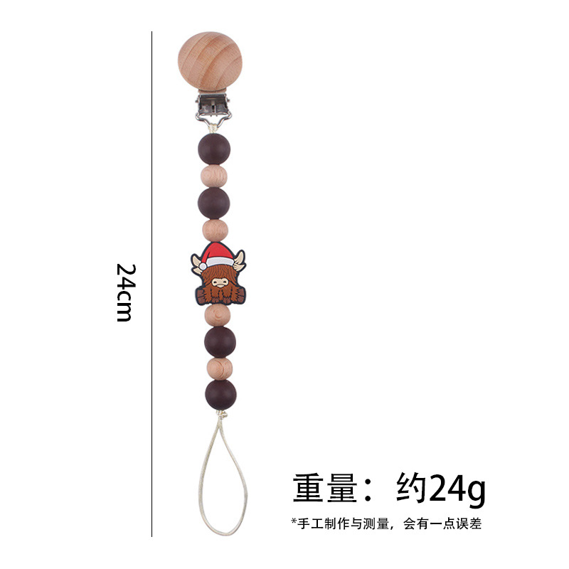 Productos para bebés y niños abrazadera de chupeta de beech creativa caricatura estereoscópica buey mordida cadena de chupeta de dientes molares anti-caída cadena