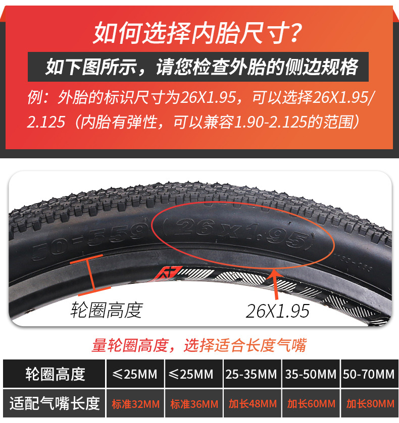 山地公路折叠自行车轮胎内胎26寸700C20x1.95单车27.5里胎29批发详情12