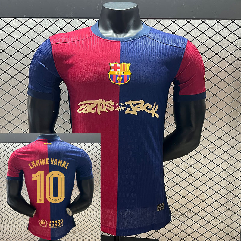 2526 Season Barcelona Jersey Men's Barcelona Home and Away Adult Football Uniform No. 10 Yamal Team Uniform Short-Sleeved