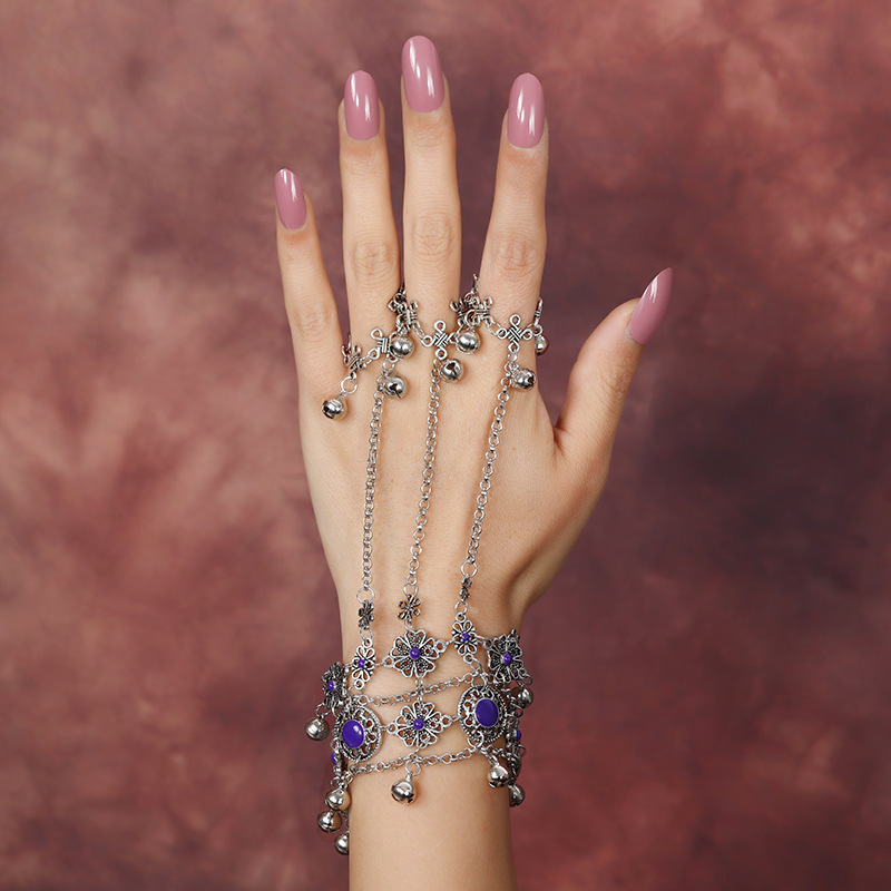 Zixia Fairy COSPLAY bracelet vintage Bell purple painting oil three-finger finger bracelet bracelet