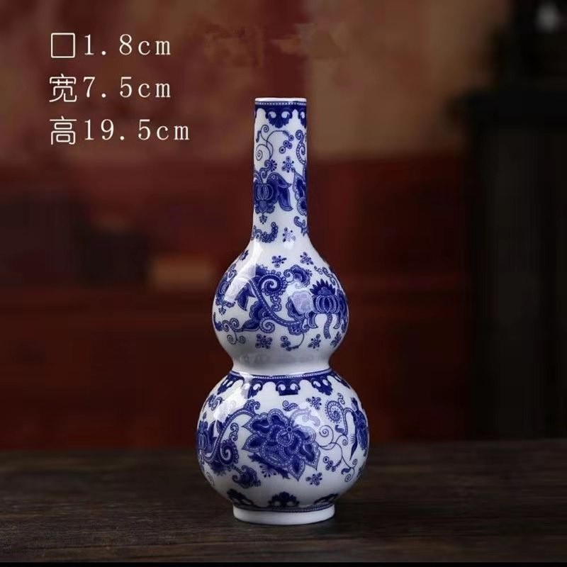 Vaso de escritorio de cerámica de porcelana pequeña boca mini hidroponía de flores retrógradas botellas de flores de porcelana