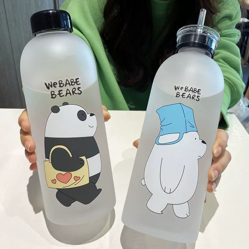 Capacious plastic straw with glass, high quality cute summer teapot