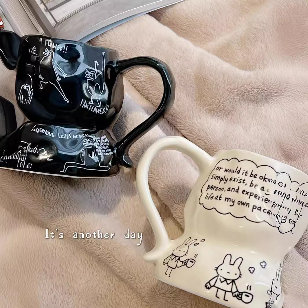 Tazas de café de cerámica, tazas de café, tazas de café, tazas de té, tazas de nicho, tazas de diseño de pareja, tazas de café
