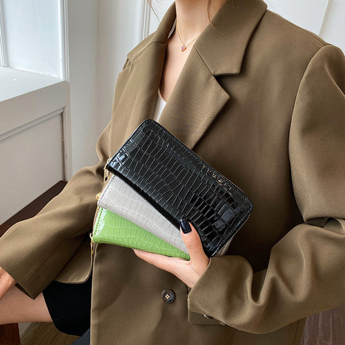 New KOREAN-style women's wallet PU stone pattern medium-length handbag women's simple and fashionable money clip coin and phone bag