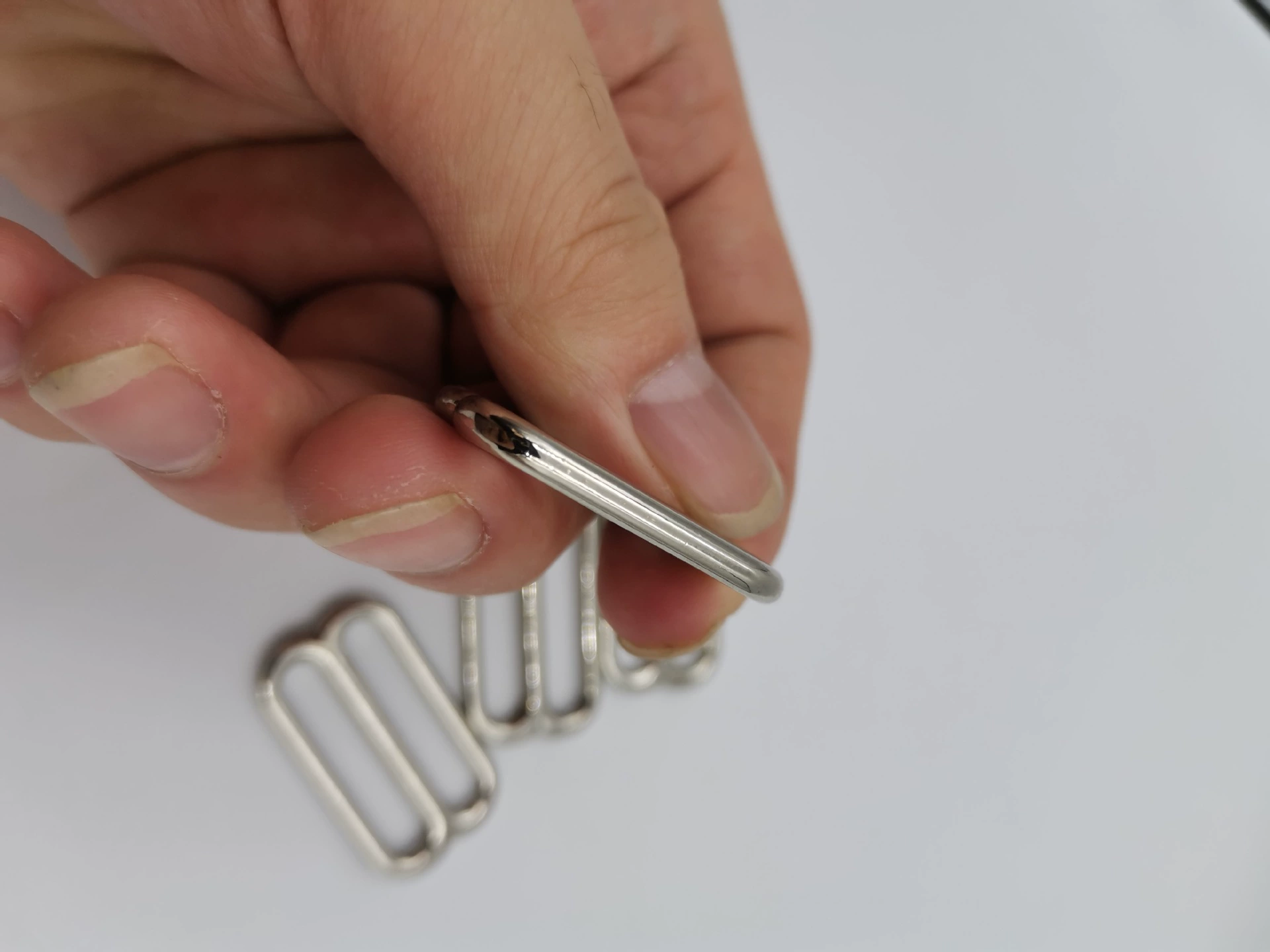 Metal thin round wire Japanese-shaped buckle clothing jacket luggage shoulder strap adjustment buckle silver 8-shaped buckle