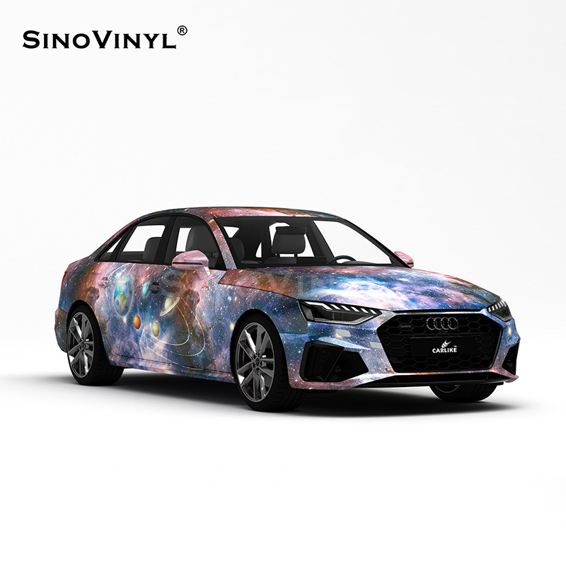 Carlake cielo estrellado pintura coche cambio de color película gradiente brillante cielo estrellado cuerpo pegatinas estrella flash color eléctrico pintura coche completo cambio de color